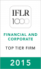 “Top Tier Firm” by The International Financial Law Review (IFLR1000) 2015